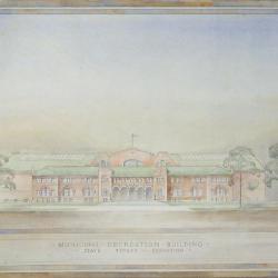 View of Color Sketch of Front of Building