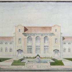 View of Color Sketch of Front of Building