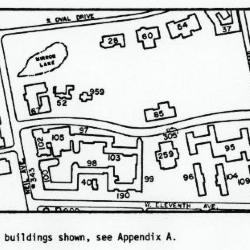 Map of Campus Buildings (Herrick Archive)