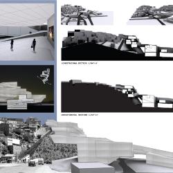 Renders of Bacon Gallery, West Section, South Elevation, and Longitudinal Section